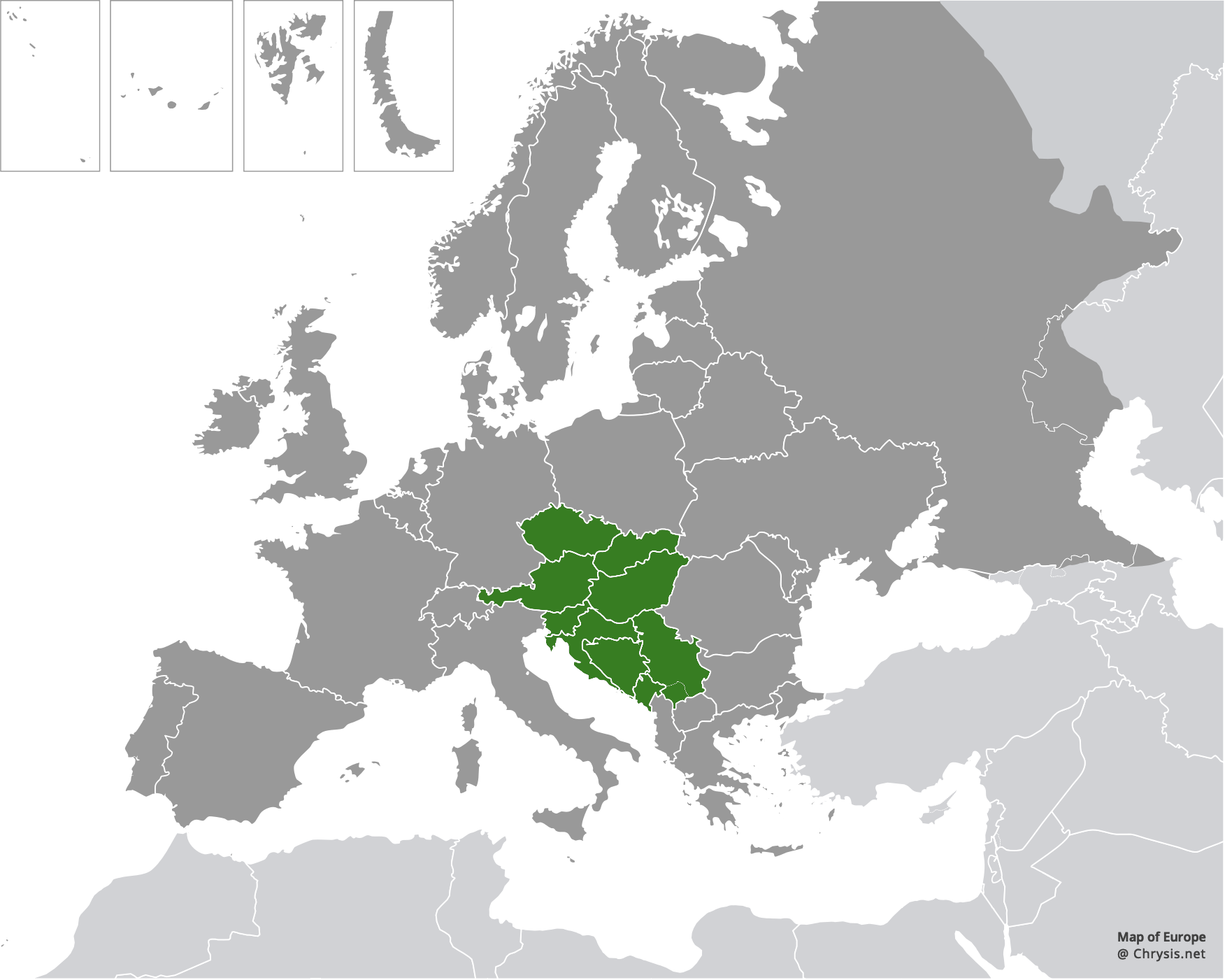 European distribution of Hedychridium parkanense