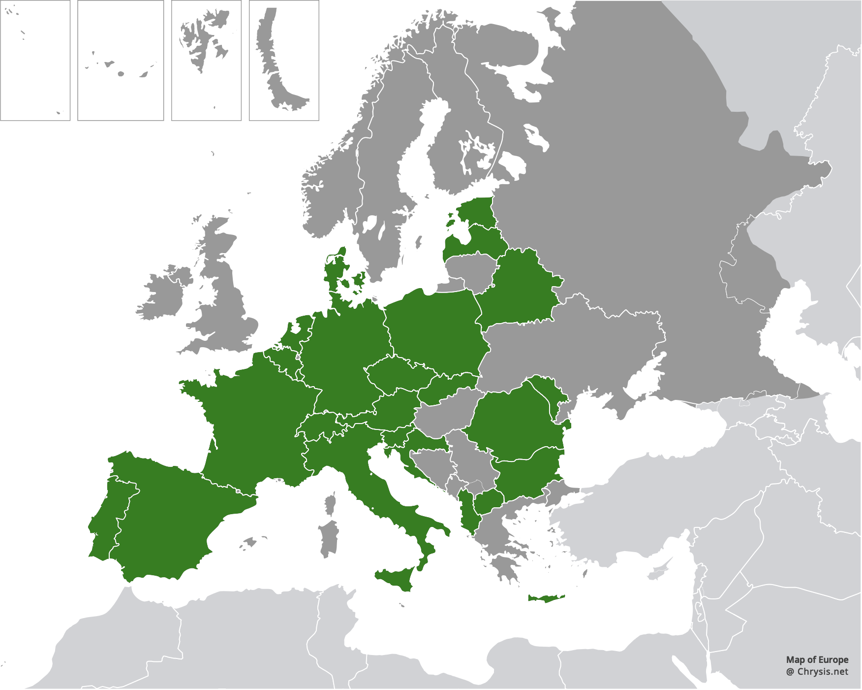 European distribution of Hedychrum gerstaeckeri Chevrier, 1869