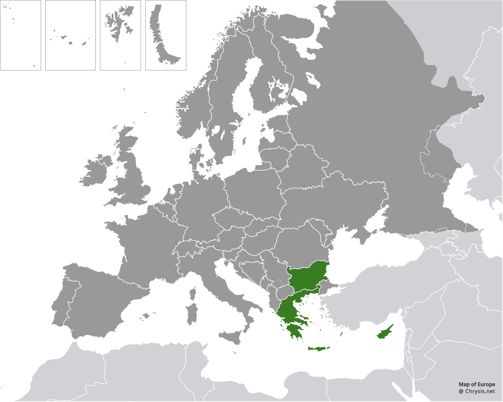 European distribution of Hedychrum mavromoustakisi