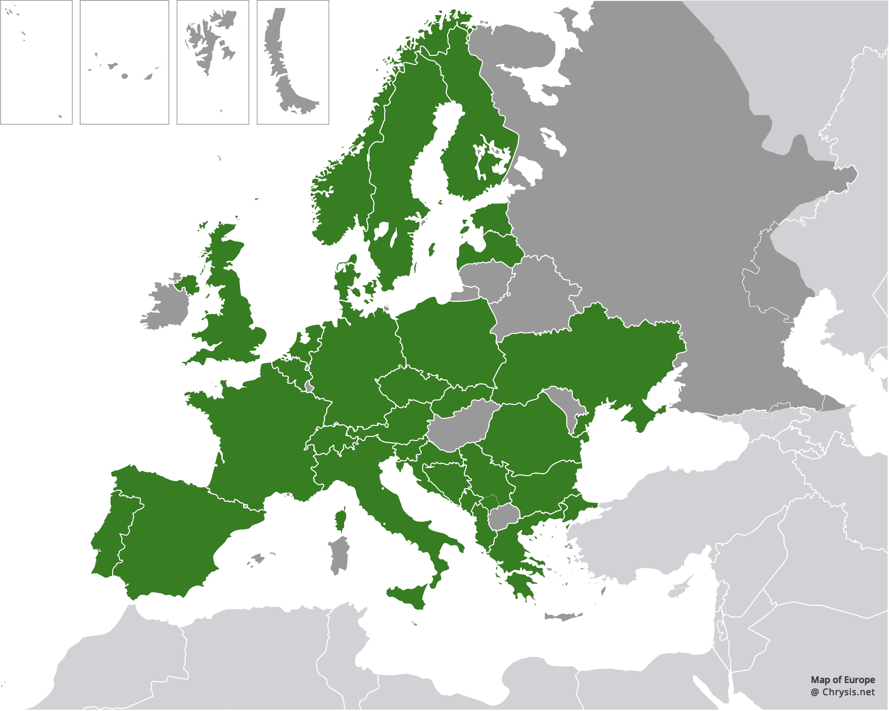 European distribution of Hedychrum niemelai Linsenmaier, 1959