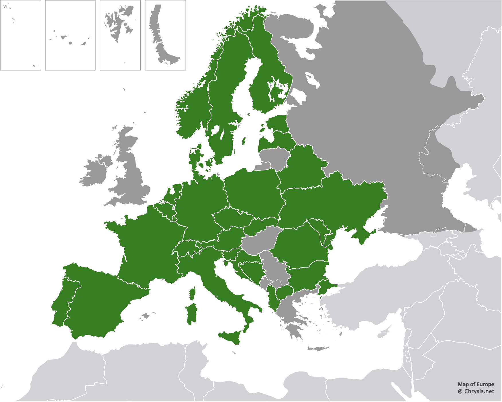 European distribution of Hedychrum nobile (Scopoli, 1763)