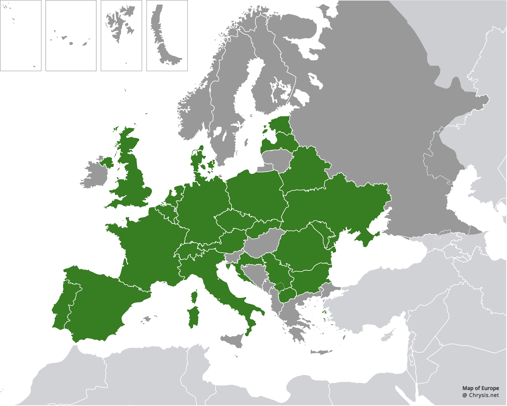 European distribution of Hedychrum rutilans