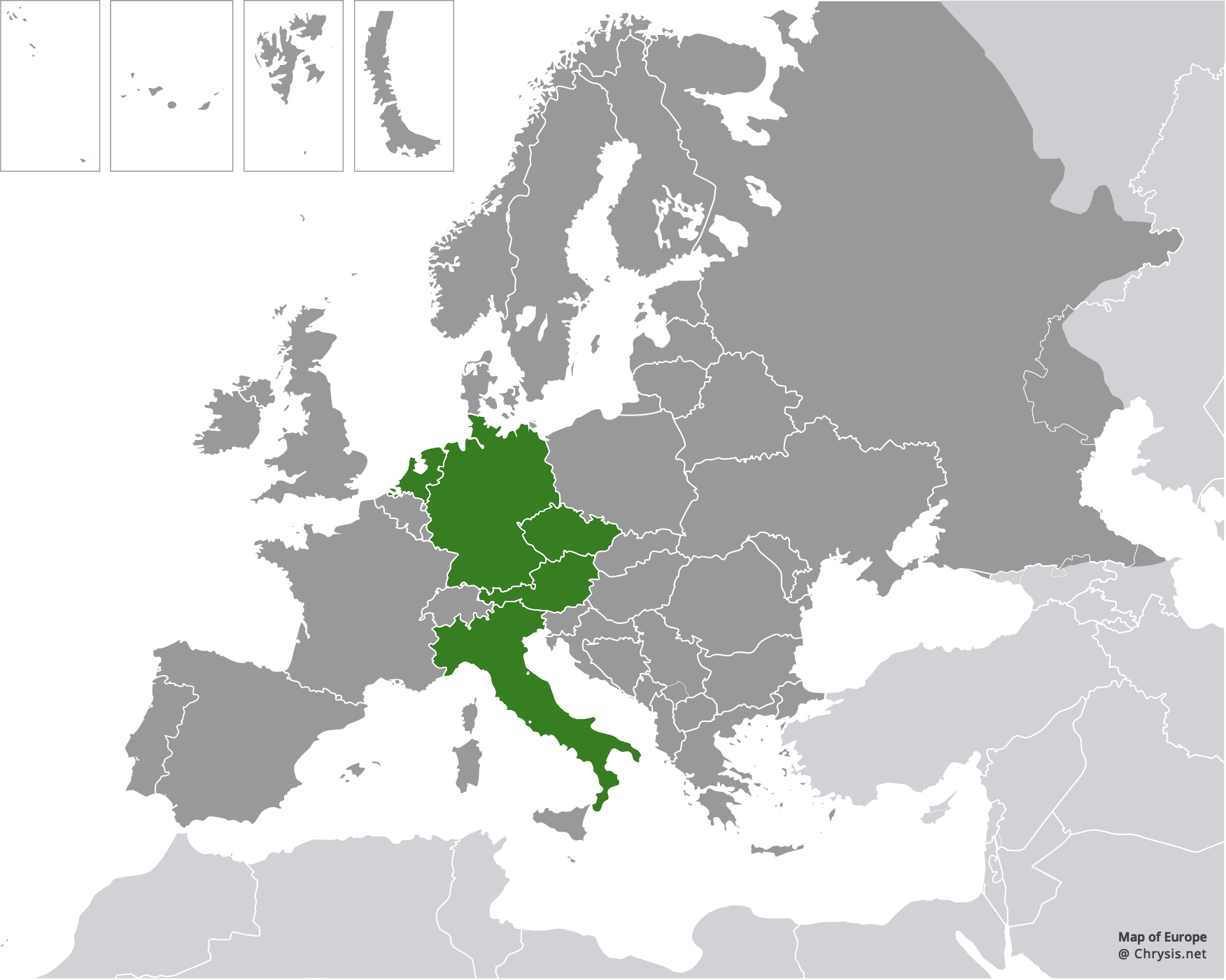 European distribution of Holopyga austrialis Linsenmaier, 1959