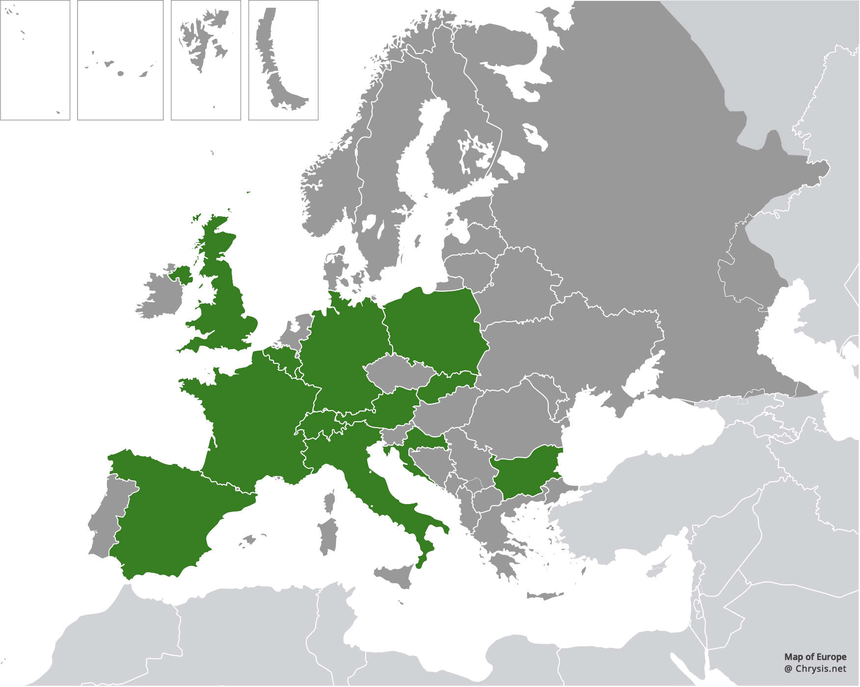 European distribution of Omalus aeneus puncticollis Mocsáry, 1887