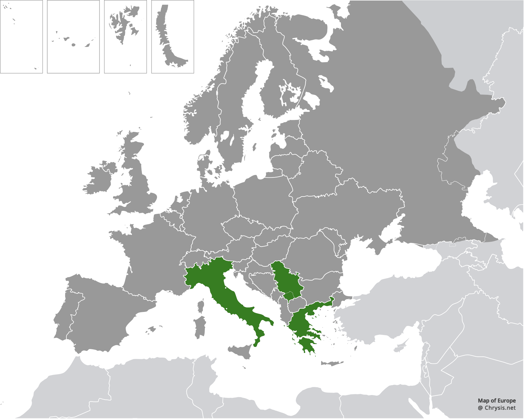 European distribution of Philoctetes omaloides