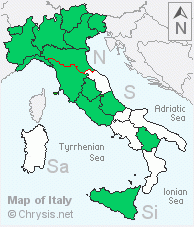 Italian distribution of Chrysis analis