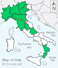 Italian distribution of Chrysis angustula