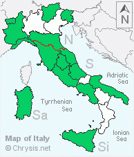 Italian distribution of Chrysis auriceps