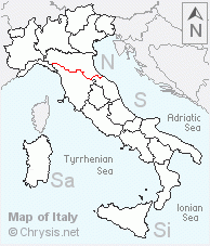 Italian distribution of Chrysis chrysoviolacea