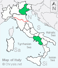 Italian distribution of Chrysis cingulicornis dalmatina