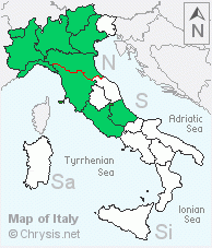 Italian distribution of Chrysis clarinicollis