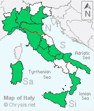 Italian distribution of Chrysis consanguinea