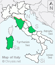 Italian distribution of Chrysis corsica