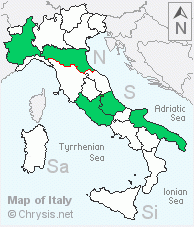 Italian distribution of Chrysis cylindrica