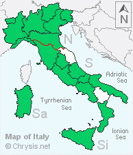 Italian distribution of Chrysis inaequalis