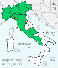 Italian distribution of Chrysis mediata