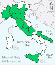 Italian distribution of Chrysis phryne