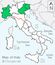 Italian distribution of Chrysis pseudobrevitarsis