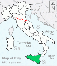 Italian distribution of Chrysis pyrrhina