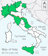 Italian distribution of Chrysis ruddii