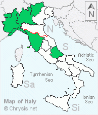 Italian distribution of Chrysis sculpturata