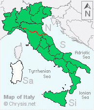Italian distribution of Chrysis scutellaris