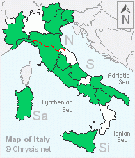 Italian distribution of Chrysura candens