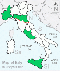 Italian distribution of Chrysura dichroa socia