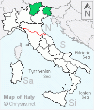 Italian distribution of Chrysura hybrida