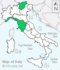 Italian distribution of Chrysura isabella