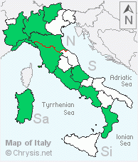 Italian distribution of Cleptes nitidulus 