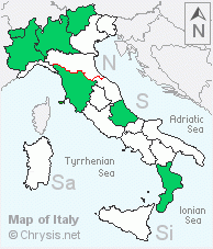 Italian distribution of Hedychridium aereolum
