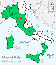 Italian distribution of Hedychridium buyssoni