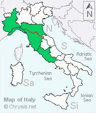 Italian distribution of Hedychridium caucasium irregulare
