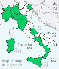 Italian distribution of Hedychridium chloropygum
