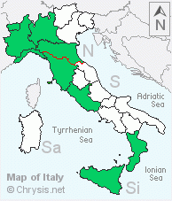Italian distribution of Hedychridium gratiosum