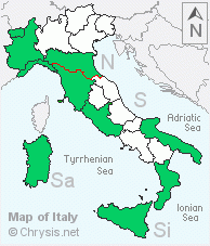 Italian distribution of Hedychridium sculpturatum