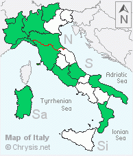 Italian distribution of Holopyga jurinei