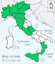 Italian distribution of Parnopes grandior 