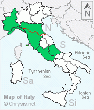 Italian distribution of Pseudomalus meridianus
