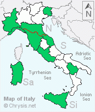 Italian distribution of Chrysidea pumila disclusa
