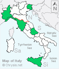 Italian distribution of Chrysis angustifrons
