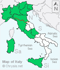 Italian distribution of Chrysis bicolor
