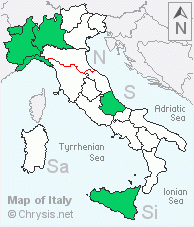 Italian distribution of Chrysis calimorpha