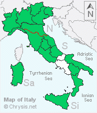 Italian distribution of Chrysis cerastes