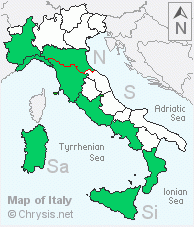 Italian distribution of Chrysis cingulicornis