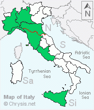 Italian distribution of Chrysis consanguinea prominea