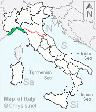 Italian distribution of Chrysis cortii