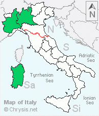 Italian distribution of Chrysis equestris