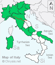 Italian distribution of Chrysis fulgida